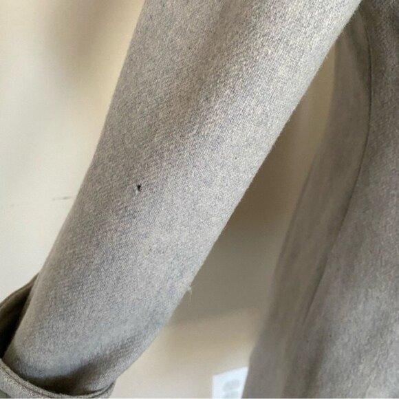 Vintage 1960s Military Style Wool Coat Velvet Collar Cuffs Gray 4 - Picture 5 of 10